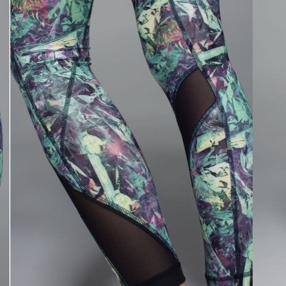 Lululemon athletica Multicolor Mesh Details Inspire Tight II Leggings Size 6 - Picture 4 of 11